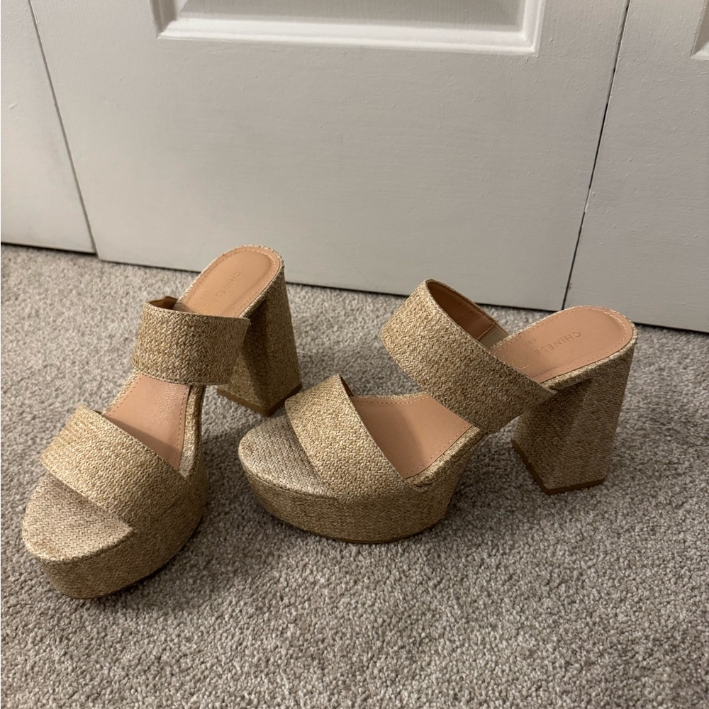 Women's Tan Platform Heels